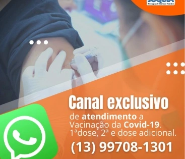 Prefeitura de Juquiá Divulga Canal, no WhatsApp, de atendimento sobre a vacinação da COVID-19